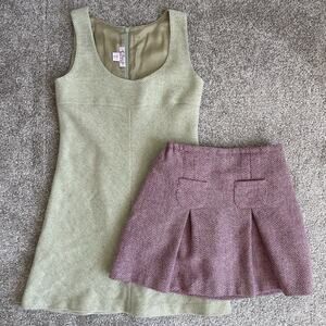 Best & Co Girls Size 10 Wool Jumper Dress & Skort Skirt Lot - Made in italy